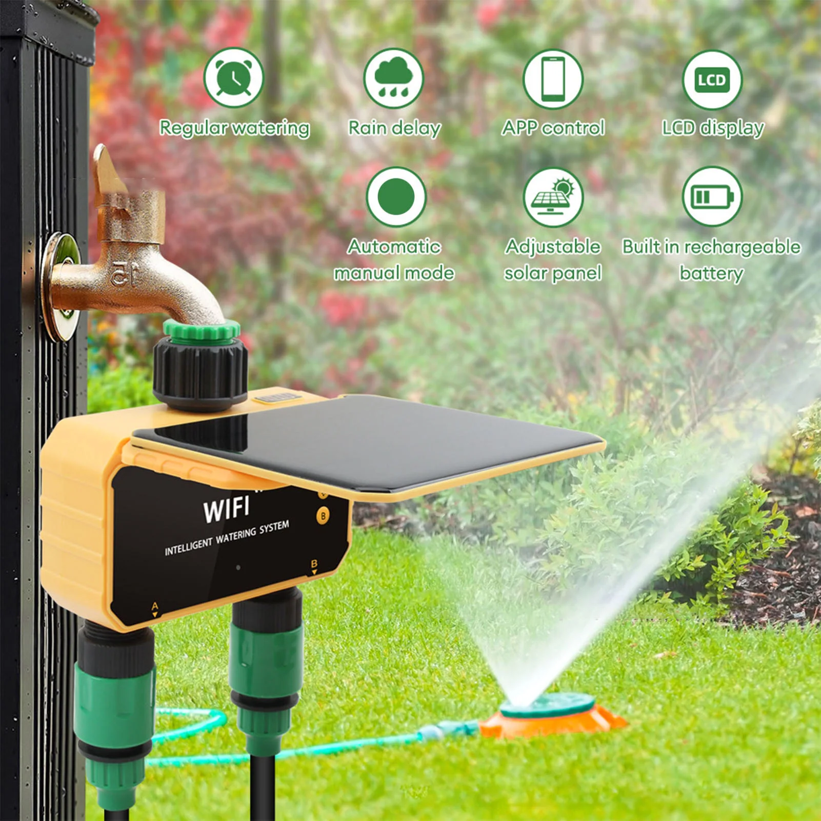 Smart Garden Irrigation - Timer Irrigazione Smart WiFi Solare con